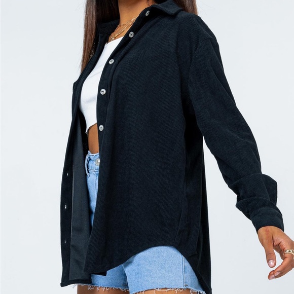 black long sleeve button down - Picture 2 of 3